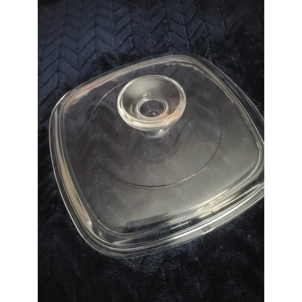 Pyrex A-7-C Clear Glass Lid Square Replacement Cover for Corning Ware Casserole